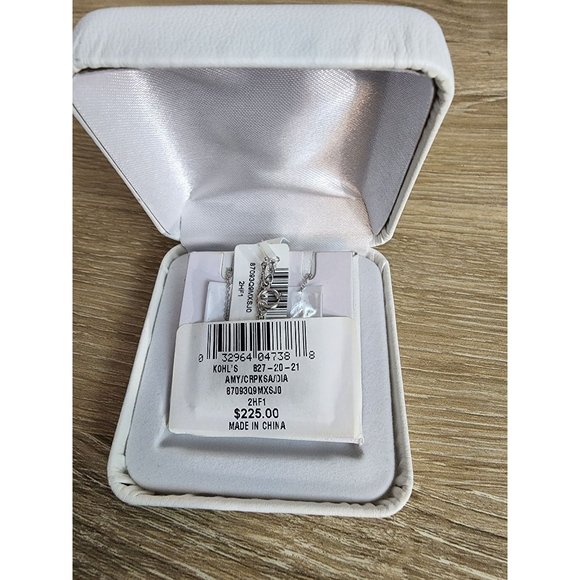 Amethyst, Lab Created Pink Sapphire & Diamond Accent Double Heart Pendant NIB - Picture 3 of 6